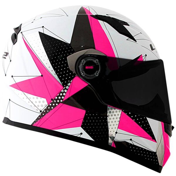 CAPACETE LS2 FF358 BRILLIANT BRANCO/ROSA