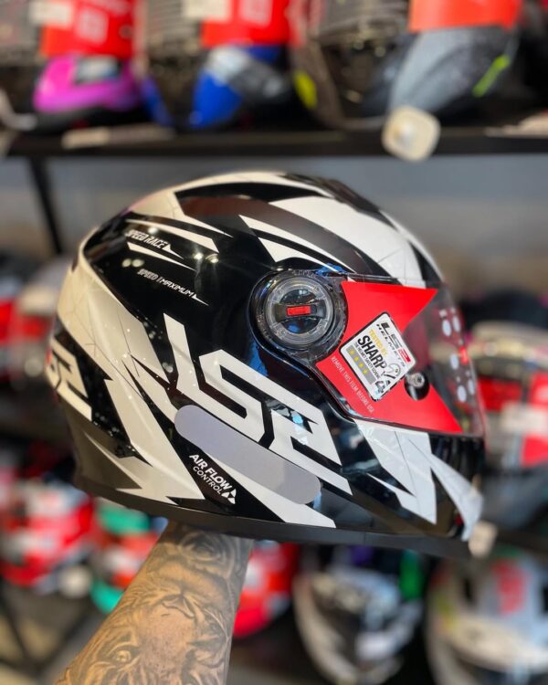 CAPACETE LS2 FF358 DRAZE PRETO/BRANCO