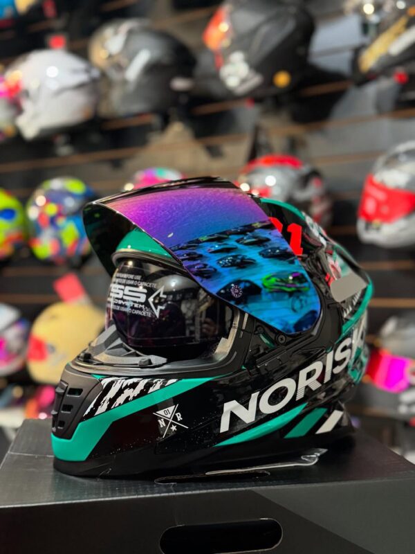 CAPACETE NORISK SOUL FF302 GRAND PRIX TOKYO PRETO/VERDE